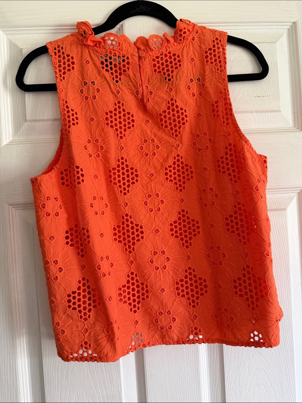 J. Crew Sleeveless Eyelet Lace Top - Orange M - Picture 3 of 5